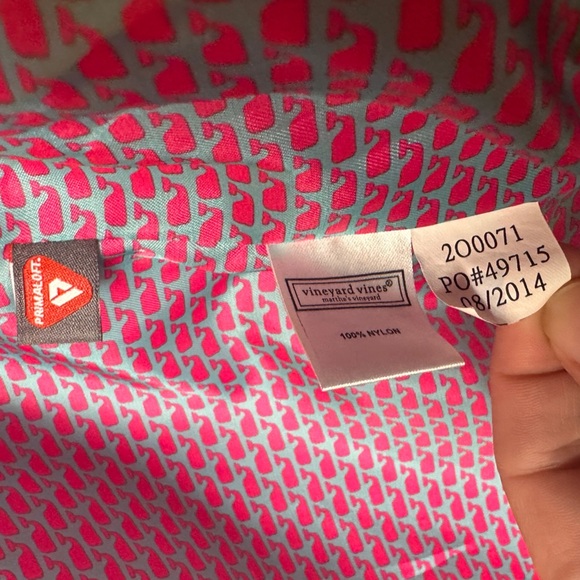 Vineyard Vines Pink Blue Quilted Down Puffer Vest Zip Up Cozy Outerwear | Sz XS - Picture 11 of 17